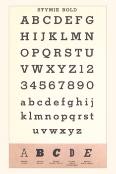 Paperback Vintage Journal Font Sample Chart, Stymie Bold Book
