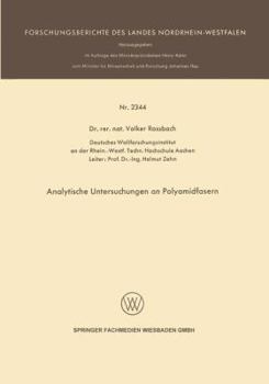 Paperback Analytische Untersuchungen an Polyamidfasern [German] Book
