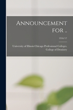 Paperback Announcement for ..; 1916/17 Book