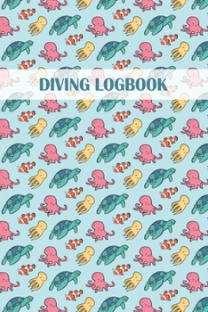 Paperback Diving Logbook: Diver's Log for Scuba Divers - Sea Animal Pattern Design - 120 pages - 224 Dives Book