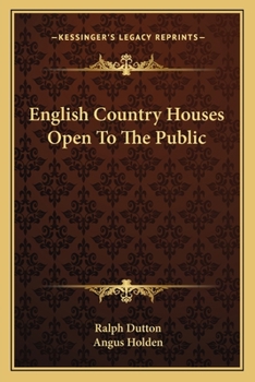 Paperback English Country Houses Open To The Public Book