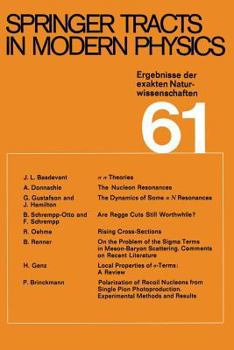 Paperback Springer Tracts in Modern Physics: Ergebnisse Der Exakten Naturwissenschaften Volume 61 Book