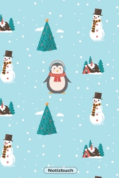 Notizbuch: Schneemann-Pinguin Muster 110 Seiten  Notizbuch liniertes Papier | ohne Rand | glänzendes Softcover | Rezeptebuch, Schreibheft, Geschenkidee (German Edition)