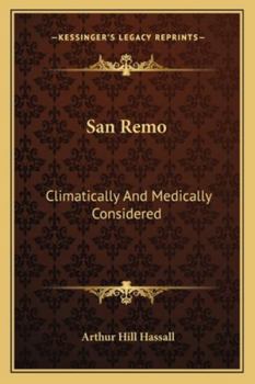 Paperback San Remo: Climatically And Medically Considered Book