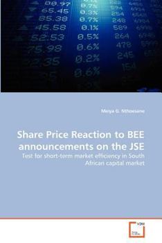 Paperback Share Price Reaction to BEE announcements on the JSE Book