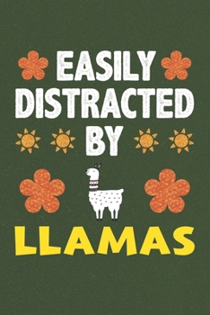 Easily Distracted By Llamas: Llamas Lovers Funny Gifts Dot Grid Journal Notebook 6x9 120 Pages