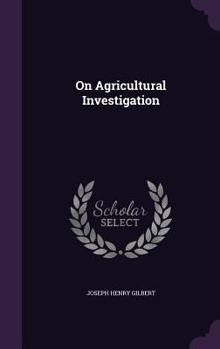 Hardcover On Agricultural Investigation Book