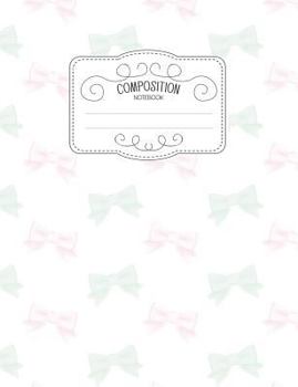 Paperback Composition Notebook: Kawaii College Ruled Narrow Line Comp Books for School - Pastel Ribbons Book