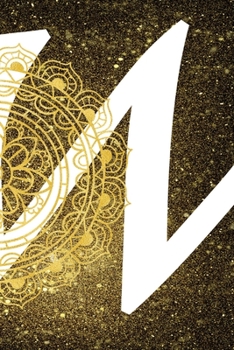 W: Personalized Dot Grid Bullet BUJO Notebook Journal Modern Gold Mandala Minimalist Initial Monogram Letter W- Many Usage Handy Travel Size For Boys Men Teens