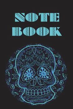 Notebook : Sugar Skull , Day of the Dead , Composition Book . Cornell Notes - 150 Pages , 6 X 9 , Cream , Blue Green Sugar Skull