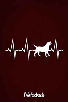 Notizbuch: Rotes kariertes Labrador Retriever Herzschlag Hunde Notizheft ca DIN A5 weiß kariert 110 Seiten (German Edition)