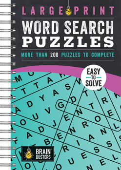 Spiral-bound Large Print Word Search Puzzles Teal: More Than 200 Puzzles to Complete [Large Print] Book