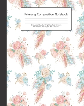 Primary Composition Notebook: Tribal Boho Animals |Grades K-2 | Handwriting Practice Paper|Primary Ruled With Dotted Midline | 100 Pgs 50 Sheets | ... Girls | Elementary | Teacher | School | Gift