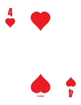 Paperback 4 Of Hearts: Poker Card Notebook With Lined Wide Ruled Paper For Work, Home Or School. Cool 8.5 x 11 Notepad Journal For Taking Not Book