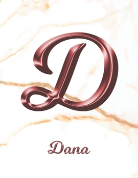 Dana: 1 Year Weekly Planner with Note Pages (12 Months) | White Marble Rose Gold Pink Effect Letter D | 2020 - 2021 | Week Planning | Monthly ... | Plan Each Day, Set Goals & Get Stuff Done