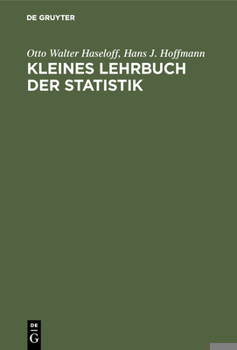 Hardcover Kleines Lehrbuch der Statistik [German] Book