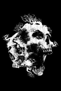 Paperback Notebook: Halloween Tree Skull Horror Scary Monster Black Lined Journal Writing Diary - 120 Pages 6 x 9 Book