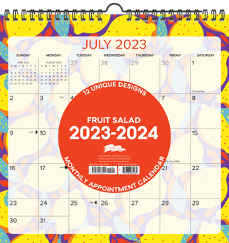 Calendar Fruit Salad 2023-24 Academic 12 X 12 Spiral Wall Calendar Book