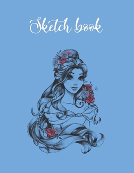 Paperback Composition Book: Disney Beauty The Beast Belle Drawing Rose Graphic Lovely Composition Notes Notebook for Work Marble Size College Rule Book