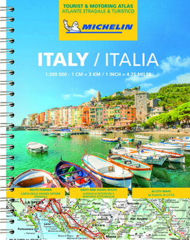 Spiral-bound Michelin Italy Road Atlas Book