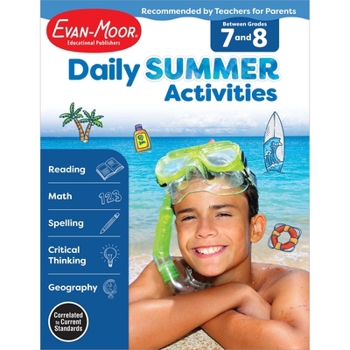 Paperback Daily Summer Activities Moving from 7th to 8th Gr Book
