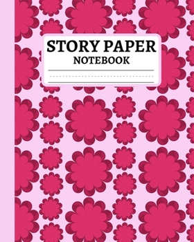 Story Paper Notebook: Primary Elementary Composition Journal In Pink Colour, Dashed Midline Exercise Book For School