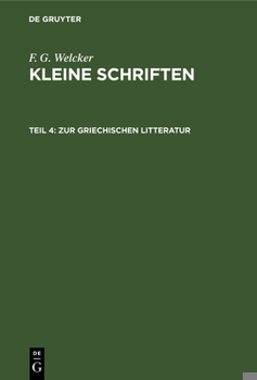 Hardcover Zur Griechischen Litteratur [German] Book