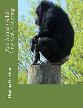 Paperback Zoo Animals Adult Gray Scale Coloring Book