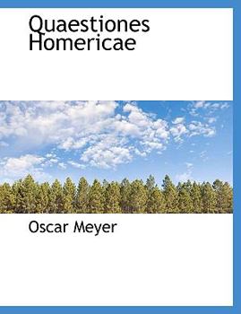 Paperback Quaestiones Homericae Book