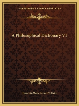 Paperback A Philosophical Dictionary V1 Book