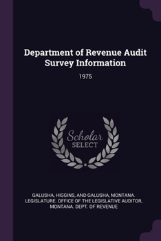 Paperback Department of Revenue Audit Survey Information: 1975 Book