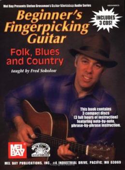 Paperback Beginner's Fingerpicking Guitar: Folk, Blues and Country [With 3 CDs] Book