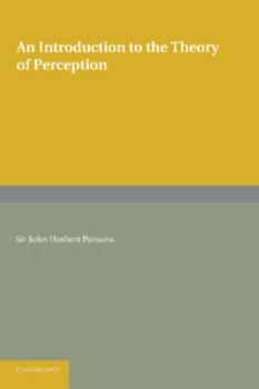 Paperback An Introduction to the Theory of Perception Book