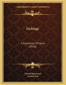 Paperback Etchings: A Collection Of Verse (1918) Book