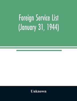 Paperback Foreign service list (January 31, 1944) Book