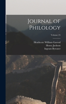 Hardcover Journal of Philology; Volume 25 Book