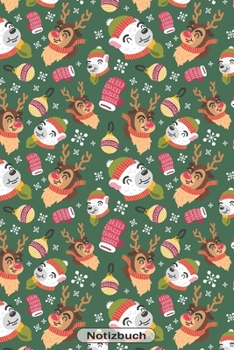 Journal – Notizbuch: Winter Weihnachtsmuster 110 Seiten  Notizbuch liniertes Papier | ohne Rand | glänzendes Softcover | Rezeptebuch, Schreibheft, Geschenkidee (German Edition)