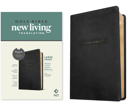 Imitation Leather NLT Large Print Thinline Center-Column Reference Bible, Filament Enabled (Leatherlike, Black Holy Windows, Red Letter) [Large Print] Book