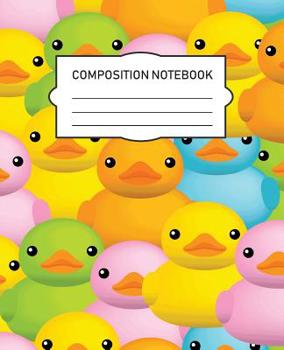 Paperback Composition Notebook: Rubber Ducks Wide Ruled 100 Page Workbook Book