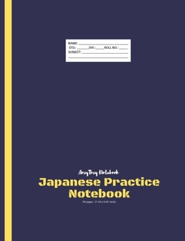 Paperback Japanese Practice Notebook - Big Square Notebook - Japanese Language Practice Notebook - AmyTmy Notebook - 50 pages - 7.44 x 9.69 inch - Matte Cover Book