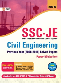 Paperback SSC JE Civil Engineering for Junior Engineers Previous Year's Solved Papers (2008-18), 2018-19 for Paper I Book