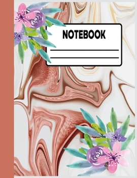 Notebook: White Grey Marble College Ruled Blank Lined Cute Notebooks for Girls Teens Kids School Students and Teachers Writing Notes Journal