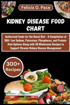 Paperback Kidney Disease Food Chart: Authorized Foods for the Renal Diet - A Compilation of 300+ Low Sodium, Potassium, Phosphorus, and Protein-Rich Option [Large Print] Book
