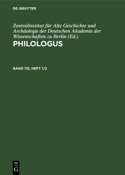 Hardcover Philologus. Band 112, Heft 1/2 [German] Book