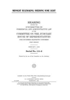 Paperback Midnight rulemaking: shedding some light Book
