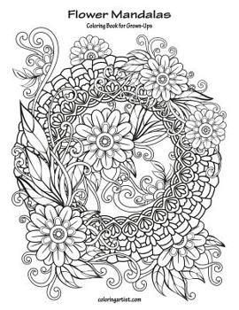 Paperback Flower Mandalas Coloring Book for Grown-Ups Book