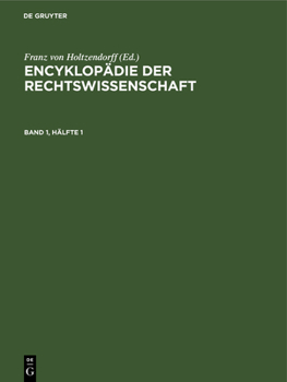 Hardcover Encyklopädie der Rechtswissenschaft [German] Book