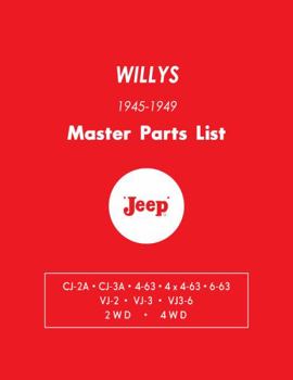 Perfect Paperback 1945 - 1949 Willys Jeep Master Parts List Book By Detroit Iron Book