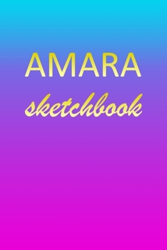 Amara: Sketchbook | Blank Imaginative Sketch Book Paper | Pink Blue Gold Custom Letter A Personalized Cover | Teach & Practice Drawing for Experienced ... Doodle Pad | Create, Imagine & Learn to Draw