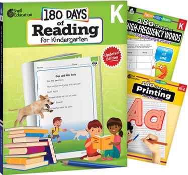 Paperback 180 Days(tm) Reading, High-Frequency Words, & Printing Grade K: 3-Book Set: Practice, Assess, Diagnose Book